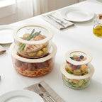 Urban Green Glass Food Container Set with Glass Lid, 4 Pack, Meal Prep Containers with Silicone Framed Airtight Lid, Leakproof, 100% Plastic Free, - color: White Sand-RD