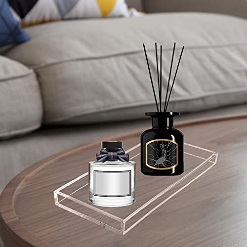 Bigfety Acrylic Vanity Tray for Organizing, Clear Bathroom Trays for Counter, Desk, Dresser - size: 7.8" x 0.7" x 3.9"
