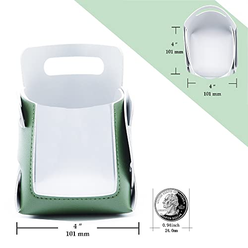 Valet Tray, Key Bowl for Entryway Table with Transparent Window, Small Decorative Holder Basket for Keys, Watches, Coins, Catchall Storage Organizer for Nightstand, Dresser, Green/Grey - color: Green