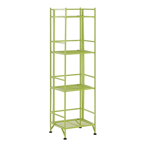 Convenience Concepts Xtra Storage 4-Tier Folding Metal Shelf, Lime - color: Lime