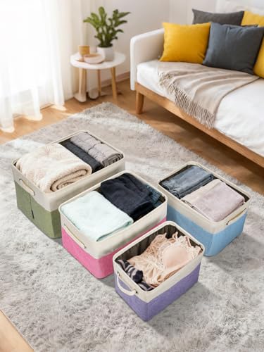 BALEINE 2 Pack Fabric Closet Storage Bins for Shelves, Linen Closet Organizers and Storage, Decorative Baskets for Organizing, Shelf, Clothes, Home, Office (Black, 17''x13''x10.5'') - color: Black, size: 2PCS/X-Large-17x13x10.5