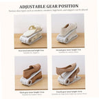 Shoe Slot Organizer 4Pcs Adjustable Shoe Stacker 4 Level PP Shoe Space Saver Dual Layer Shoe Organizers for Closet Grey Shoe Organizers Shoe Space Saver Shoe Slots Shoe Stacker