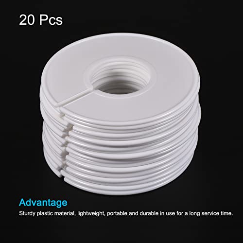 PATIKIL Clothes Dividers 20 Pack Blank Clothing Rack Size Sorting Reusable Wardrobe Round Hanger Separator, White - color: White