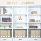 BLU MONACO | Set of 6 Foldable Taupe Magazine File Holders with Label Holders | Vertical File Organizer & File Storage Boxes for Desk, Shelves & Home Office - color: Taupe