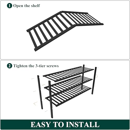 Smiry Bamboo Shoe Rack for Closet, 3 Tier Long Wooden Stackable Shoe Organizer, Free Standing Shoes Storage Shelf for Entryway, Front Door Entrance, Black - color: Black, size: 3 Tier - Long
