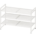 Simple Houseware 3-Tier Stackable Metal Panel Shoes Rack, White - color: White, style: Metal Panel