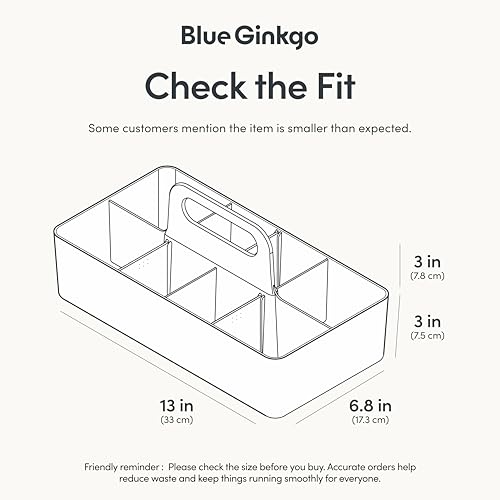 BLUE GINKGO Stackable Organizer Caddy – Korean-Made Portable Tote for Bathroom, Office, Crafts, or School Supplies (Long Rectangle, White) - color: WHITE, size: Long Rectangle