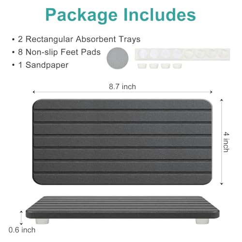 Diatomite Stone Sink Tray Drying Mat for Kitchen Sink Bathroom Counter Trays Diatomaceous Earth Dish Water Absorbing Stone Quick Dry Soap Tray Dispenser Holder Black Bathroom Decor Accessories - color: Dark Grey Diatomite