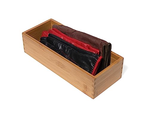 Lipper International Bamboo Utensil Holder Storage Box for Cooking Tools, Makeup, or Office Supplies, 5" x 12" x 3" - size: 5" x 12" x 3"