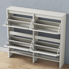 Shoe Storage Cabinet with 4 Flip Drawers, Freestanding Legs for Entryway, Slim Off White - size: 4 Flip Door
