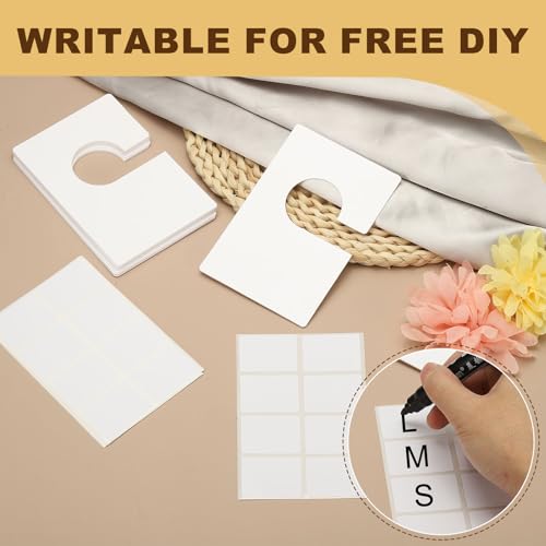 uxcell Clothes Dividers 16 Pack Blank Clothing Rack Size Sorting Reusable Large Wardrobe Rectangular Clothing Closet Dividers White