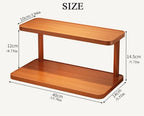 Wood 2-Tier Wooden Spice Rack for Cabinet ，cup shelf organizer kitchen，Kitchen Counter Shelf for Tea Coffee Bar Accessories,Matcha Stand, Cup Display, Condiment Storage Rack