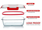 M MCIRCO 24-Piece Glass Food Storage Containers with Locking Lids,Glass Meal Prep Containers Set - Airtight Lunch Containers, Microwave, Oven, Freezer and Dishwasher, Red - color: Red