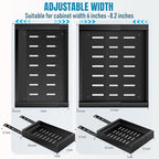 Pull Out Spice Rack Organization for Cabinet, Slide Out Expandable Spice Organizer, Adjustable Spice Cabinet Organizers, Cabinet Size Need: 2.4" Highx10.6" Deepx(6" to 8.2")Wide, Hold 20 Spice Jar