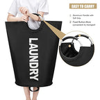 Maxsilan 90L Large Laundry Basket, Freestanding Tall Clothes Hamper, Collapsible Laundry Bag, Black - color: Black, size: 90L