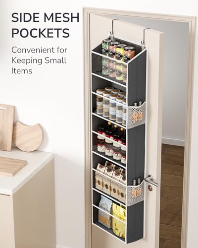 ULG Clear Over The Door PVC Organizer with 4 Pockets Hanging Storage for Bathroom, Closet, or Bedroom，Dark Gray - color: Dark Gray-4p, size: 1 Pack