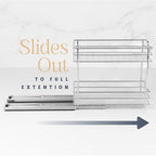 Pull Out Cabinet Organizer for Spices, Cans - Heavy Duty with Lifetime Limited Warranty- Pull Out Spice Rack- Cabinet Pull Out Shelf for Cans,Dishes, Etc, 4-1/2"W x 10-3/8"D x 8-7/8H, Chrome - size: 4.5 Inch - Double