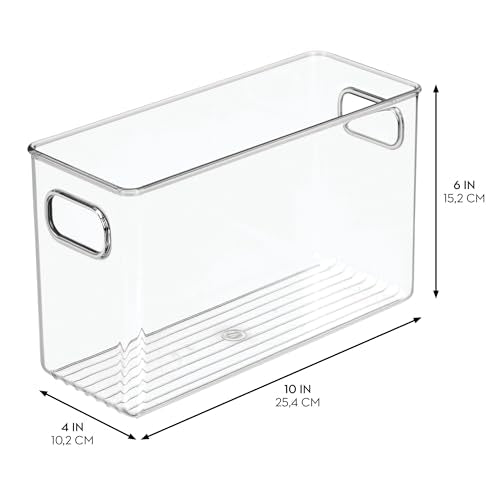 iDesign Slim Clear Plastic Storage Bin, Tall Narrow Organizer for Kitchen, Fridge, or Pantry, 2-Pack - style: Pack of 2