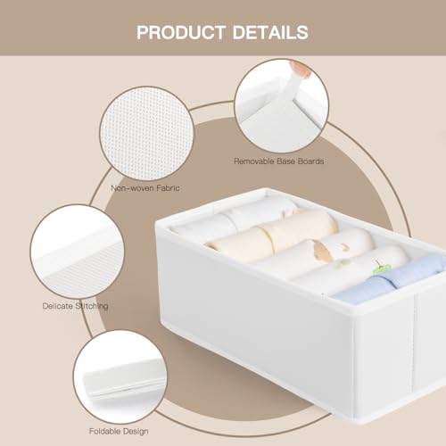 Criusia Drawer Organizer Clothes, 10 Pack Dresser Organizer for Baby Clothes, Underwear, Sock- Foldable Closet Organization and Storage Dividers Bins for Nursery, Bedroom (White) - color: White, size: 10PACK