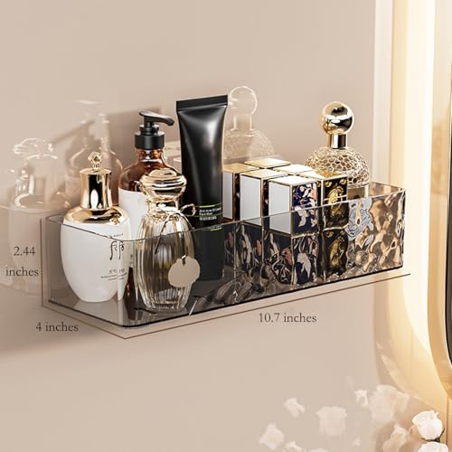 Lae Nuvole Wall Mounted Bathroom Caddy Organizer, Adhesive Shower Shelf for Inside Shower Caddy Plastic Bathroom Organizers and Storage for Wall, Bath, Makeup, Home Decor, No Drilling (Black) - color: Black - 1 Pack
