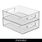 iDesign Stackable Plastic Handle Bin Assortment Set - Storage Organizers for Kitchen, Fridge, Pantry, Home -18 Pack, Clear - style: Pack of 18