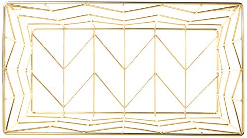 U Brands Desktop Hanging File Organizer, Gold Wire Metal Letter Size File Holder, Steel Wire Document & Folder Organizer for Office Desk, Home, Classroom - size: Letter