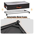AVOKIHI 2 Pack Under Bed Storage with Wheels (Adjustable Height 7.9"-9.5"), 75L Rolling Underbed Storage Containers, Collapsible Metal Frame & Washable Fabric Drawer for Clothes, Shoes, Blankets