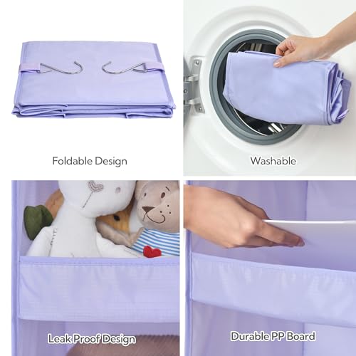 GRANNY SAYS 3 Shelf Hanging Closet Organizers and Storage, Collapsible Closet Storage Organizer with 2 Metal Hooks, Leak-Proof Hanging Shelves for Closet, Dorm Room, Nursery, 2 Pack, Purple - color: 3-shelf Purple, size: 2-Pack