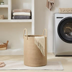 YOUDENOVA Cotton Laundry Hamper, 72L - Woven Collapsible Basket - Jute Brown - color: Jute Brown, size: 72L