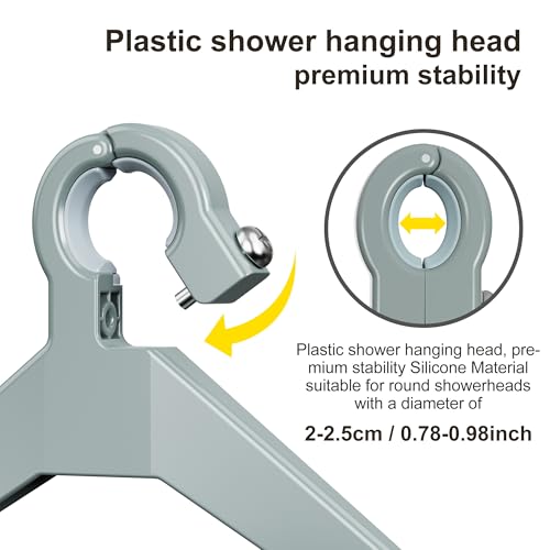 Orimade 4 Tier Adjustable Anti-slip Shower Caddy over Shower Head,Rustproof Bathroom Hanging shower Organizer with 4 Hooks for Razor,No Drilling Shower shelves Storage Rack, Light Grey - color: Light Grey - 4 Tier