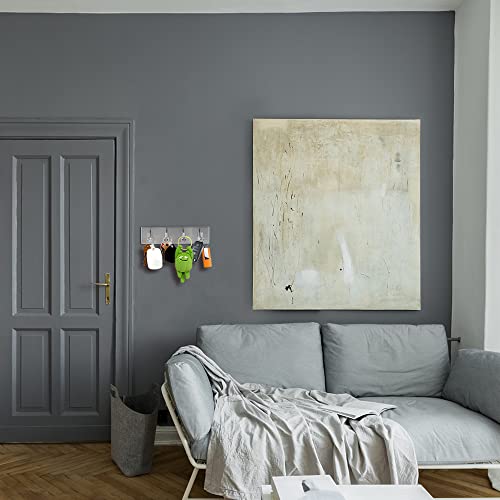 Picowe Key Holder for Wall Decorative, Adhesive Stainless Steel Key Hooks, Key Hanger Key Organizer for Wall, Towel Hook Coat Hanger for Entryway Hallway Kitchen(Four Rows,Sliver 1PCS) - color: Sliver