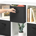 Whitmor Collapsible Cubes - 10.5 x 10.5 x 11 inches - Black - Set of 4 (Pack of 2) - color: Black, size: 10.5 x 10.5 x 11 inches (Set of 4, Pack of 2)