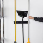 Restaurantware 17.7 Inch Snap-In Design Mop Holder, Black Plastic, 3 Customizable Slots, Screws Included