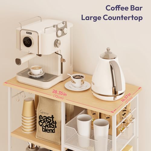 SWTYMIKI Kitchen Island Cart on Wheels - 28.35x14.57in Rolling Kitchen Table Cart with Storage Shelves, 6 Removable Hooks& Locking Casters, Coffee Bar Cabinet for Dining Room Pantry Office, White - size: 28x14.57in, style: White