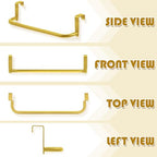 2 Pieces Metal Towel Bar Kitchen Cabinet Steel Towel Rack Bar for Hanging on Inside or Outside of Doors, Home Kitchen Bathroom(Gold) - color: Gold