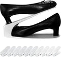One-Piece Shoe Slot Organizer 10 Pack, Space-Saving Stackers for Closet, Entryway & Shoe Rack | No Assembly Needed - color: White
