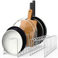 FLSEPAMB Pot Lid Organizer Pan Lid Organizer Kitchen Pot Lid Rack Suitable for Bakeware Dish Plate, Cutting Boards, Pots & Pans, Serving Trays, Reusable Holder (2 Pack) - size: 2 Pack