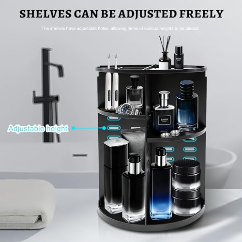 360 Rotating Mens Organzier,Cologne Organizer for Men,Perfume Organizer,Mens Bathroom Organizer,Cologne Stand,Perfume Stand,Bathroom Organizer for Men,Dresser Counter Organizer for Bedroom