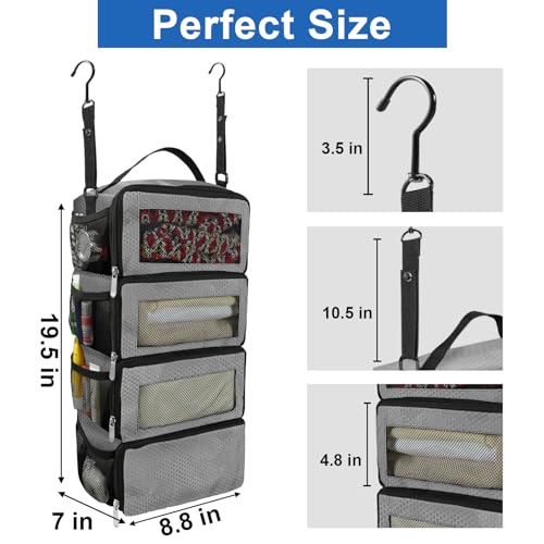 Olosar Suitcase Organizer, Travel Luggage Organizer Portable Hanging Travel Shelves Collapsible Hanging Packing Cubes for Carry on Suitcase - color: Grey-S, size: Small