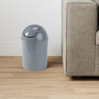 Umbra 1.25 Gallon Mini Waste Can with Removable Swing-Top Lid - Small Garbage Bin for Kitchen, Bathroom, Bedroom, Office - Compact Trash Can Fit Under Tables & Counters - Steel Blue - color: Steel Blue