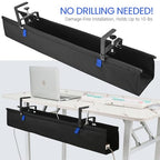 36" Under Desk Cable Management Tray- Clamp/Screw Mount Desk Cable Organizer Cable Tray Hiders for Office&Home - size: 36"L x 5.5"W