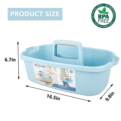 Large Cleaning Supplies Caddy Portable Shower Basket Supply Organizer with Handle Plastic Bucket Tool Storage for Bathroom, Bedroom, Kitchen, College Dorm, Garden, Blue - color: Blue, size: Large, 1pc