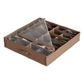 Under Bed Storage Shoe Organizer Bag with Clear Plastic Zippered Cover, Stores 12 Pairs of Shoes by Everyday Home (Brown) - size: 1 pack
