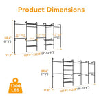 Higeego W5 Industrial Clothes Rack, Clothing Rack for Hanging Clothes, Heavy Duty Wall Mounted Closet System Black Expandable Garment Racks, Sturdy Steel Pipe Wardrobe Closet, 1300LBS Load 9' to 12'9" - color: Black