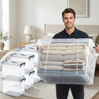 462 QT Set Heavy-Duty Stackable Clear Storage Bins with Lids - Premium Clear Plastic Organizing Containers for Home, Office, BPA-Free, Pull Handles and Secure Latches - style: 462QT (90QT X 4 Pack+60QT+42QT)