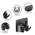 Broom Holder Wall Mount,Mop and Broom Holder Wall Mount Command,3pcs Garden Tool Organizer,304 Stainless (Black)