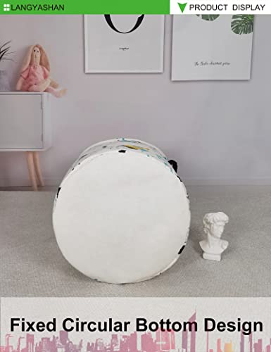 LANGYASHAN Storage Bin, Canvas Fabric Collapsible Organizer Basket for Laundry Hamper,Toy Bins,Gift Baskets, Bedroom, Clothes,Baby Nursery (Round space astronaut) - color: A Space astronaut