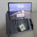 Silicone Sofa Armrest Tray Featuring Drink Holder and Side Pockets for Remote Phone and Snacks Storage Sofa Arm Tray Arm Organizers - color: lan she