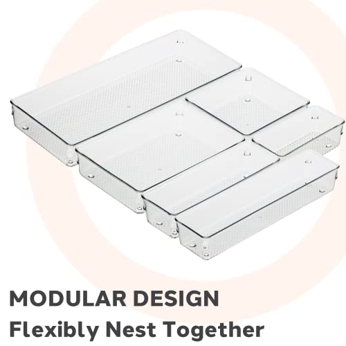 Oggi Clear Drawer Organizer, 3" X 9" | Pack of 2 | For Kitchen | For Office | For Bathroom - size: 3" by 9" (Pack of 2)