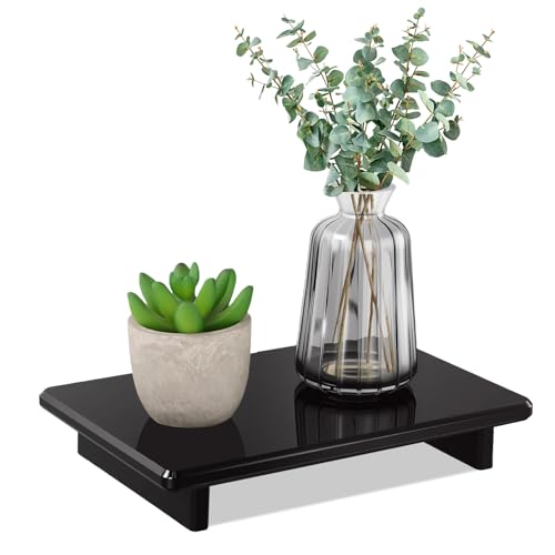 Acrylic Soap Dish Tray for Kitchen Sink and Bathroom Counter, Black Soap Holder for Sponge Perfume Candles Plants, 9 x 5.9x1.5 Inch - size: Black-Large-9 x 5.9 x 1.5 inch